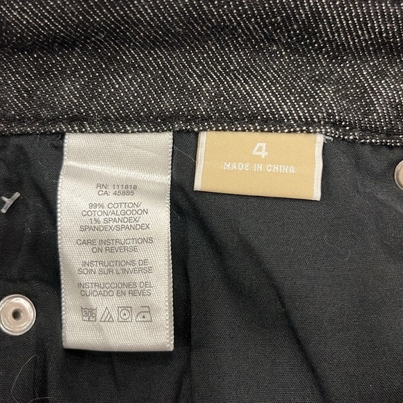 NWT Michael Kors dark grey flared midrise jeans with black rhinestone pockets - Picture 10 of 10